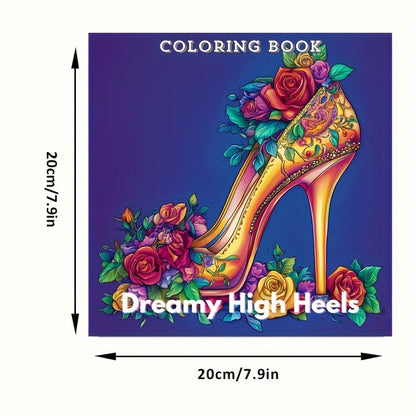 Dreamy High Heels Coloring Book For Adults Stress Reduction Colouring Relaxation Art Therapy Valent 2