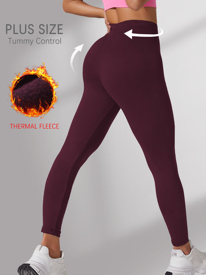 Super Soft Fleece Lined Leggings, Plus Size Thermal Winter Pants, for Cold Weather Running, Yoga, and Workout