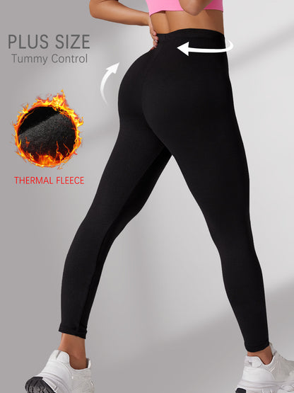 Super Soft Fleece Lined Leggings, Plus Size Thermal Winter Pants, for Cold Weather Running, Yoga, and Workout