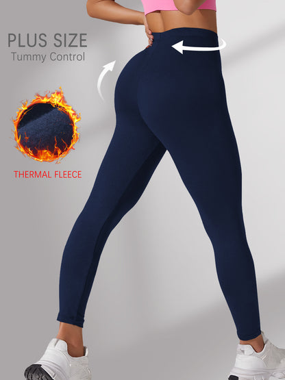 Super Soft Fleece Lined Leggings, Plus Size Thermal Winter Pants, for Cold Weather Running, Yoga, and Workout