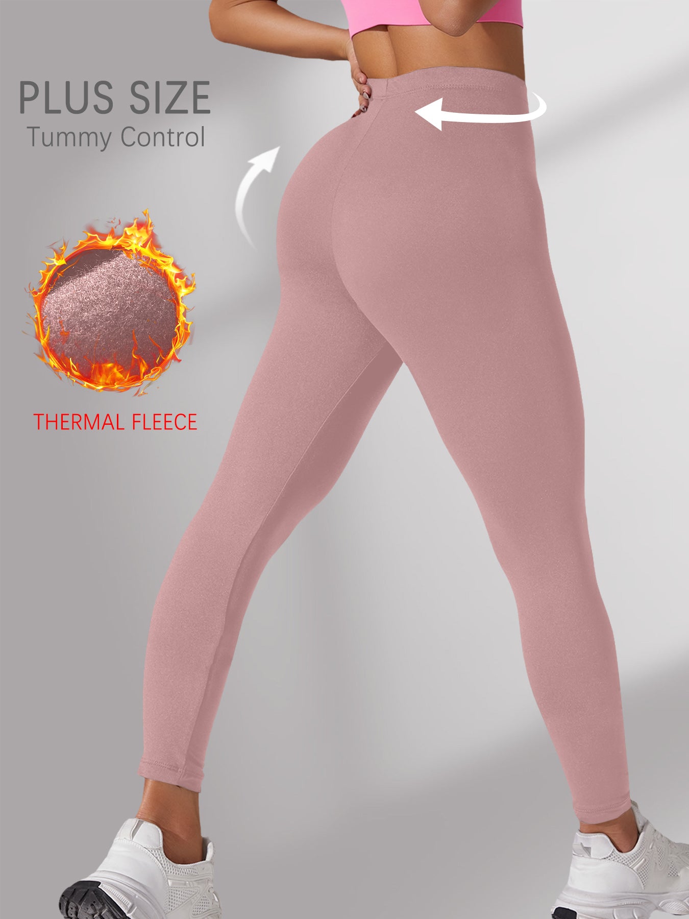 Super Soft Fleece Lined Leggings, Plus Size Thermal Winter Pants, for Cold Weather Running, Yoga, and Workout