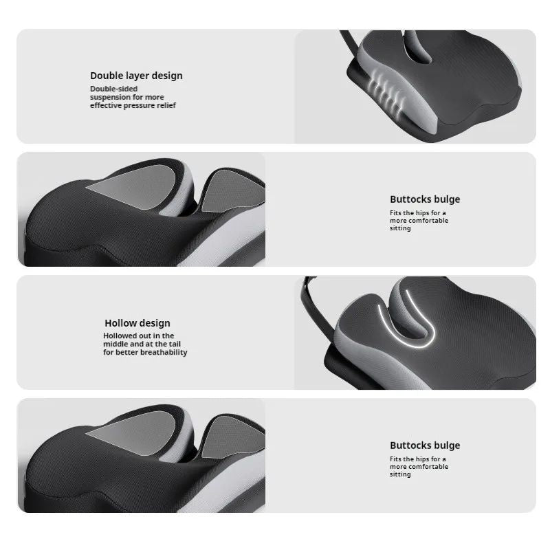 Auto Seat Pad Butt Support, Memory Foam Office Chair Cushion, Beautiful Hiney Comfort, Breathable Cushion for Hemorrhoid
