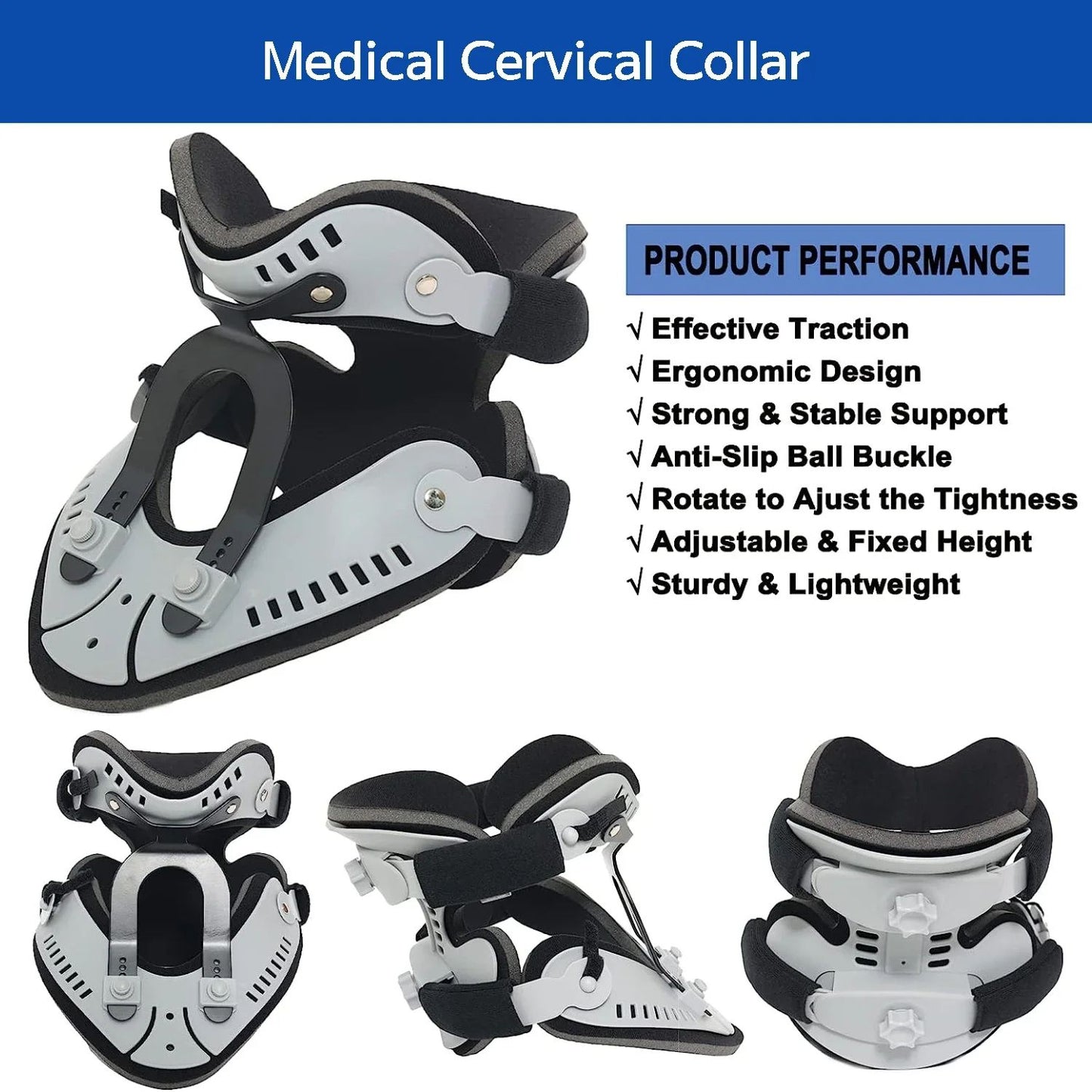 Adjustable Cervical Collar Neck Brace Support Orthosis Pain Relief Traction Spine Alignment Fixable 4