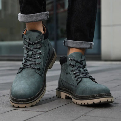 High Top Handmade Men Boots Ankle Winter Leather Shoes Outdoor Hiking Sneakers Hombres Botas Anti S 2