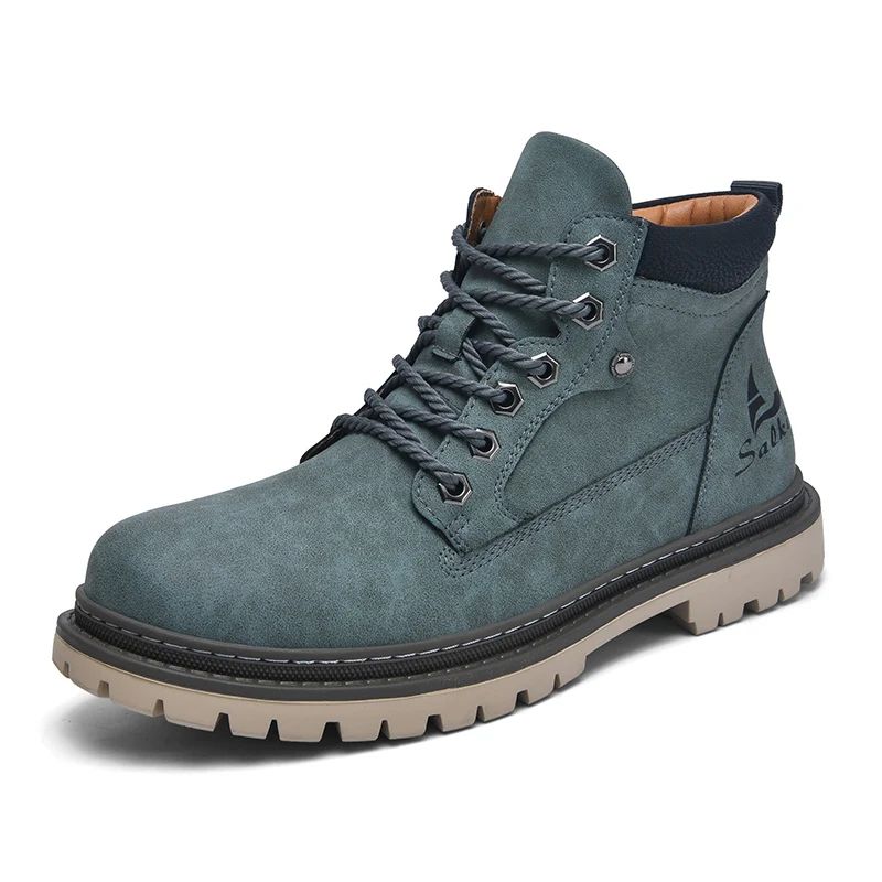 High Top Handmade Men Boots Ankle Winter Leather Shoes Outdoor Hiking Sneakers Hombres Botas Anti S 8