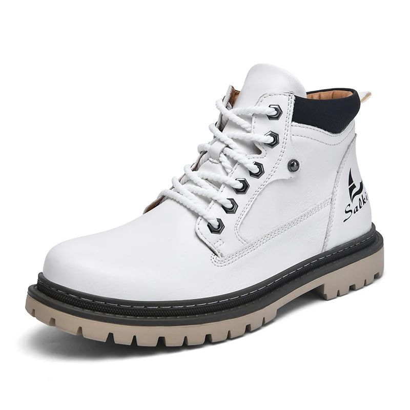 High Top Handmade Men Boots Ankle Winter Leather Shoes Outdoor Hiking Sneakers Hombres Botas Anti S 9