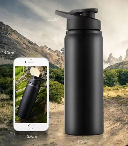 Sport Travel Mug, Stainless Steel Metal Water Bottle, Portable Drinking Bottle for Outdoor Bicycle Riding