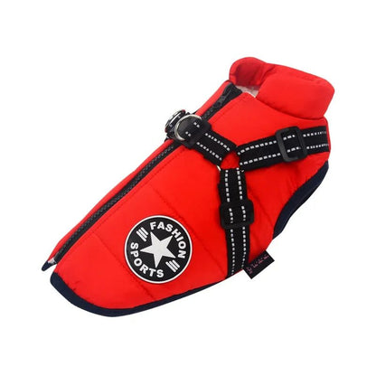Waterproof Big Dog Coat Large Pet Dog Jacket With Harness Winter Warm Clothes For Labrador  French