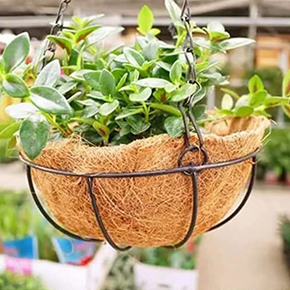 Coconut Fiber Flower Planter, Natural Hanging Basket, Waterproof Liner Wall Decoration, Breathable Greenhouse Supplies