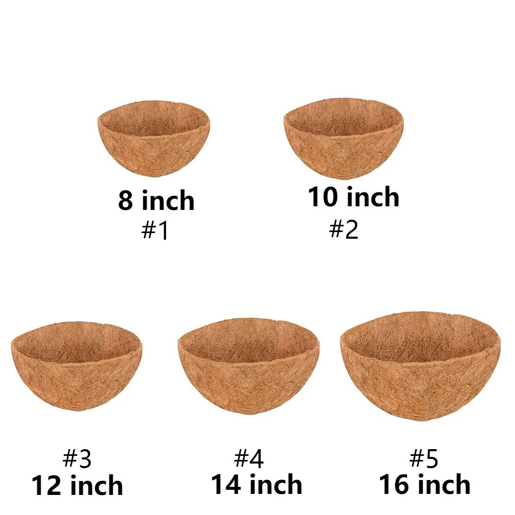 Coconut Fiber Flower Planter Natural Hanging Basket Waterproof Liner Wall Decoration Breathable Gre