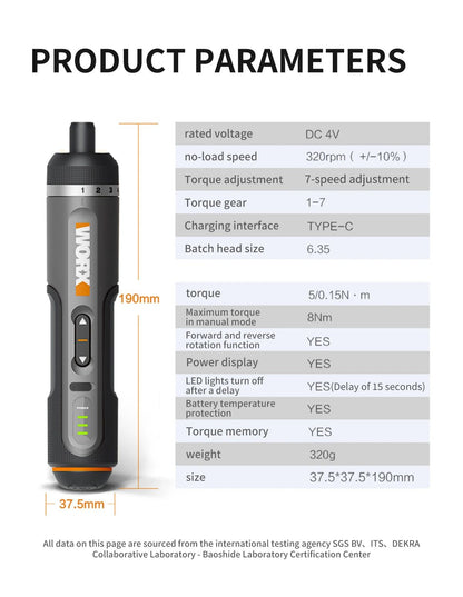 Smart Cordless Drill Bit Sets Power Tools Electrical Screwdriver Sets USB Rechargeable Handle 6