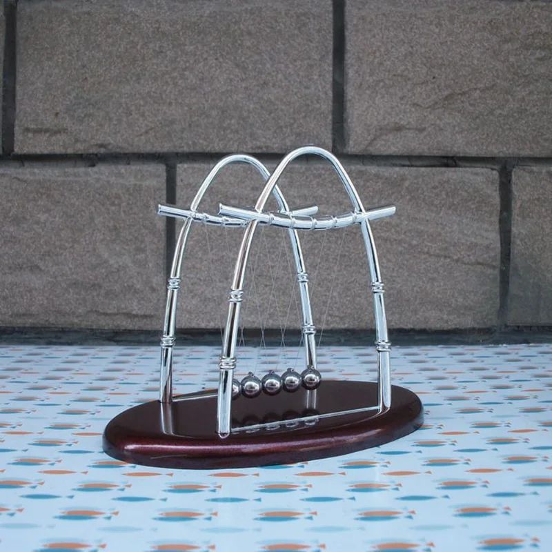Newtons Cradle Creative Physics Science Craft Educational Steel Balance Ball Toy Funny Desktop Orna 4