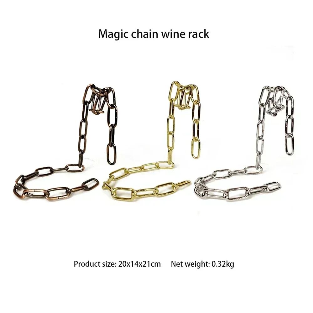 Magical Suspension Wine Rack Single Bottle Display Iron Chain Holder For Kitchen Bar Cellar Dining  5