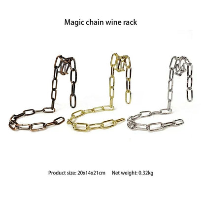 Magical Suspension Wine Rack Single Bottle Display Iron Chain Holder For Kitchen Bar Cellar Dining  5