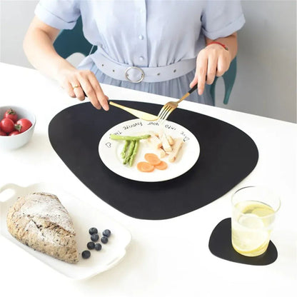 Triangle Leather Place Mats Non Slip Insulation Pads For Kitchen Dining Table Modern Nordic Decor S 1