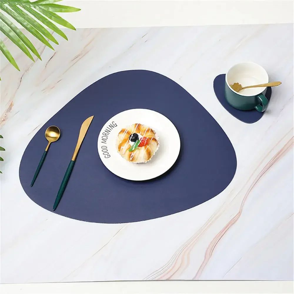 Triangle Leather Place Mats Non Slip Insulation Pads For Kitchen Dining Table Modern Nordic Decor S 3