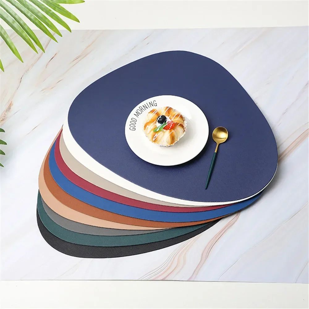 Triangle Leather Place Mats Non Slip Insulation Pads For Kitchen Dining Table Modern Nordic Decor S 5