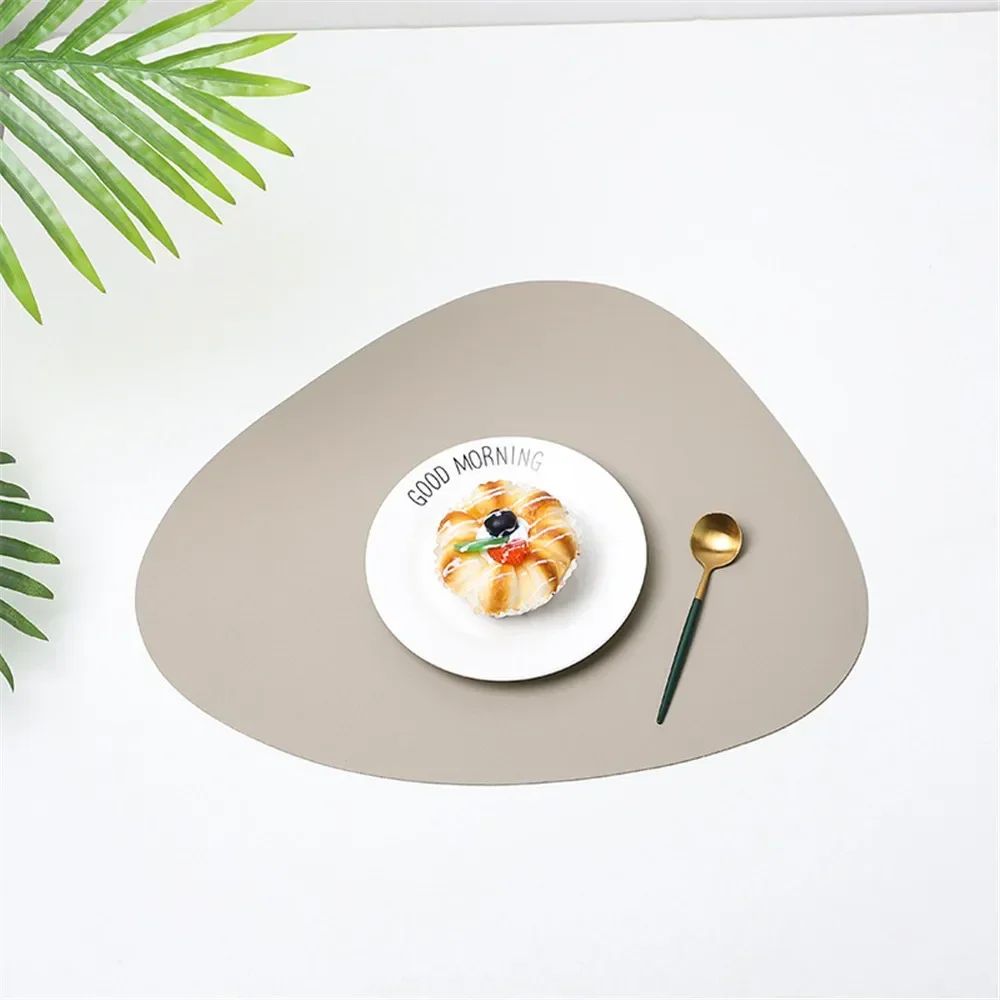 Triangle Leather Place Mats Non Slip Insulation Pads For Kitchen Dining Table Modern Nordic Decor S 6