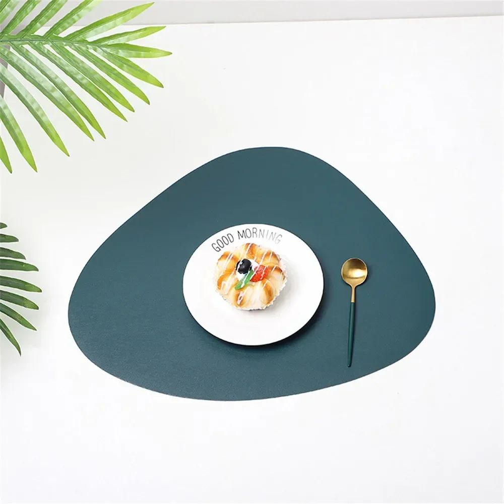 Triangle Leather Place Mats Non Slip Insulation Pads For Kitchen Dining Table Modern Nordic Decor S 10