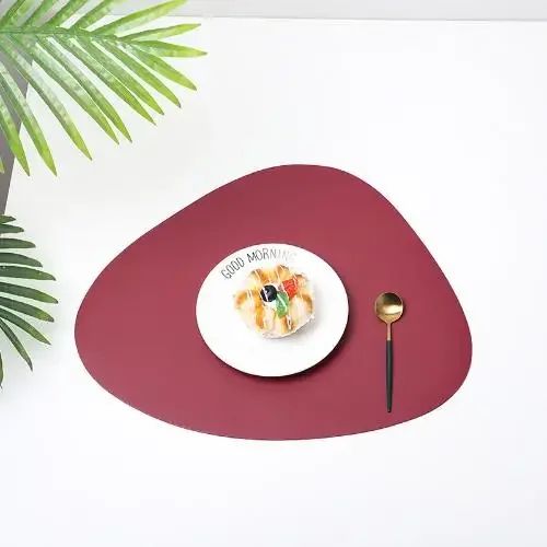 Triangle Leather Place Mats Non Slip Insulation Pads For Kitchen Dining Table Modern Nordic Decor S 12
