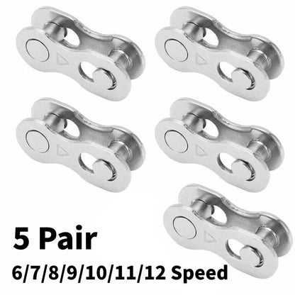 Bicycle Chain Quick Link Connector Set (5 Pairs)