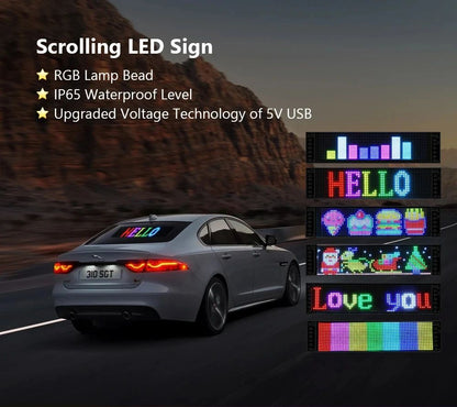 LED Matrix Pixel Panel Devil Eyes Flexible Display For Car Truck Window Demon Eye Lights APP Contro 2