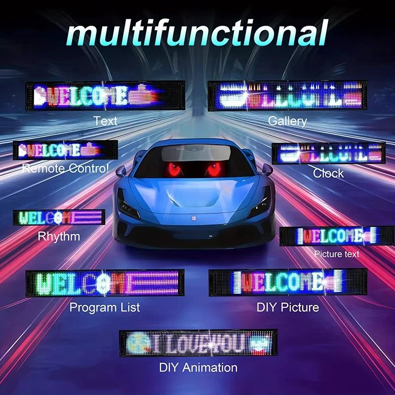 LED Matrix Pixel Panel Devil Eyes Flexible Display For Car Truck Window Demon Eye Lights APP Contro 5