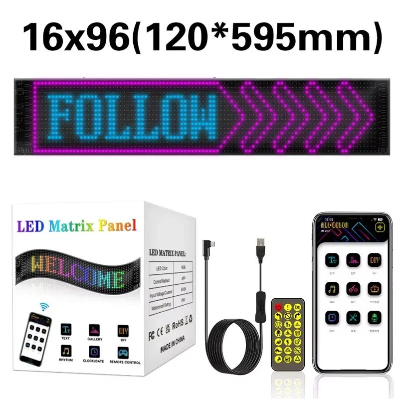 LED Matrix Pixel Panel Devil Eyes Flexible Display For Car Truck Window Demon Eye Lights APP Contro 11