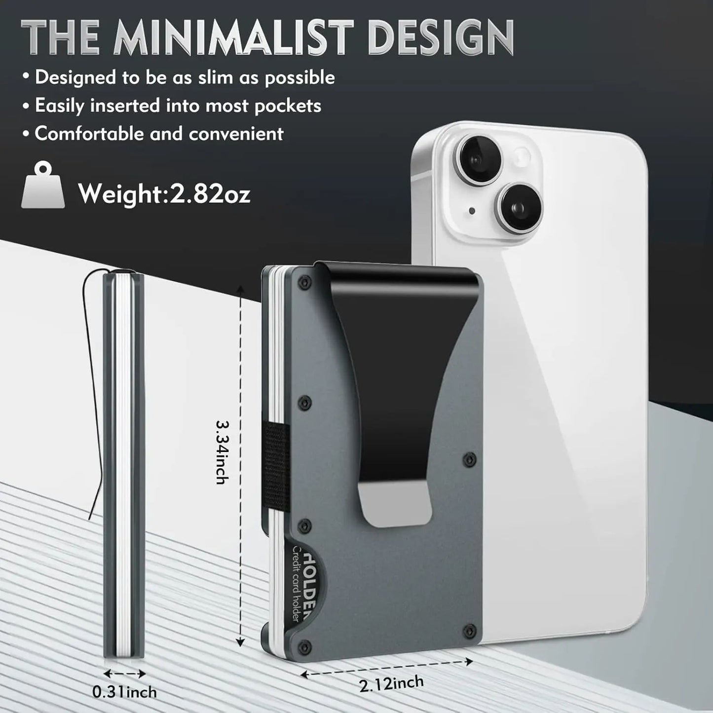 Slim Blocking Wallet Minimalist Credit Card Holder For Men And Women With Money Clip Scratch Resist 3