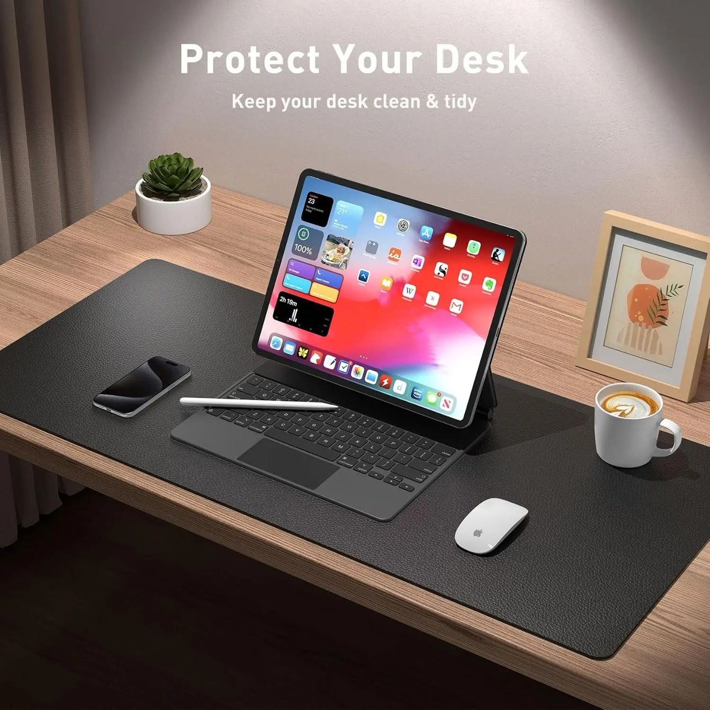Large Waterproof PU Leather Desk Mat