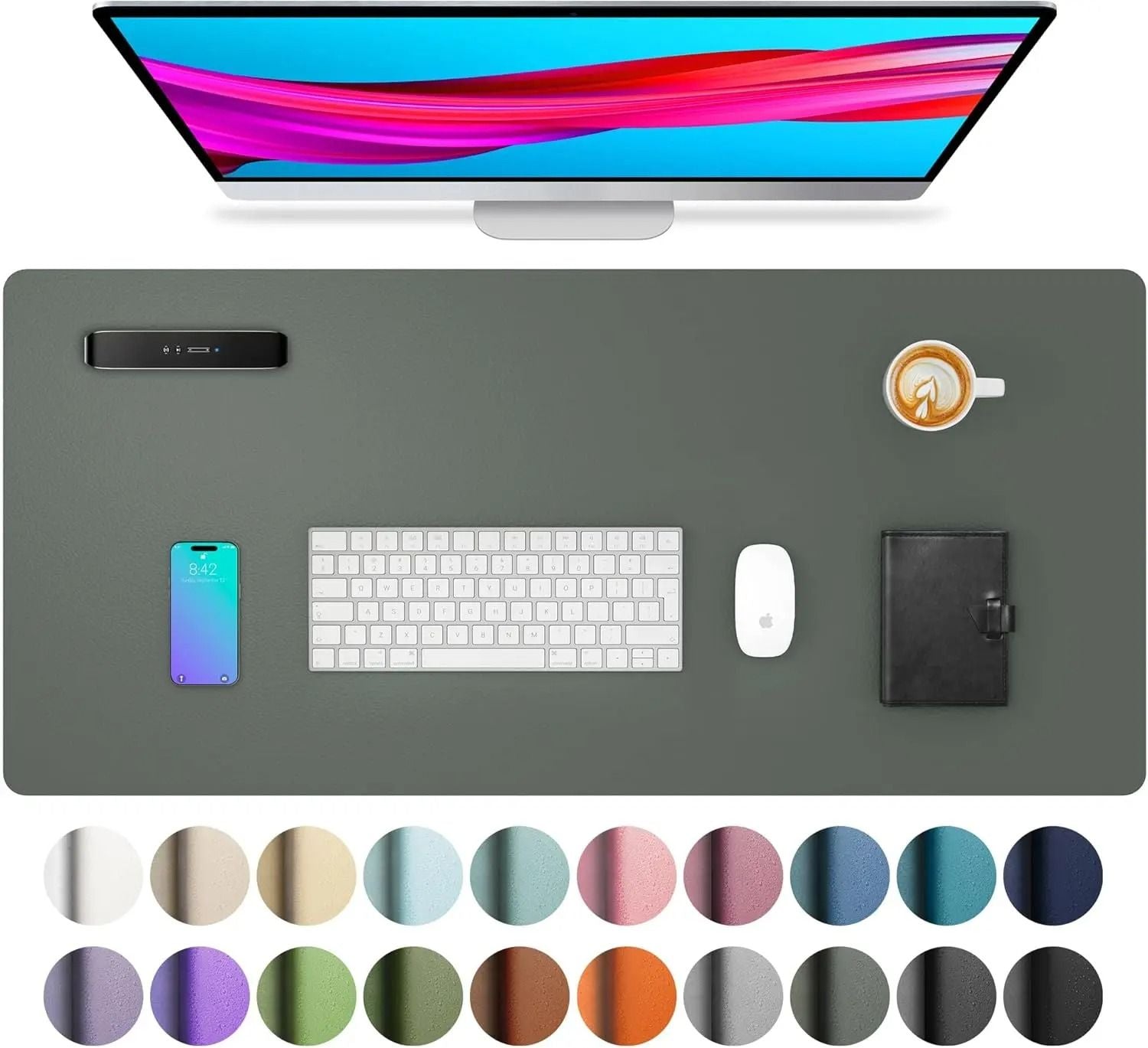 Large Waterproof PU Leather Desk Mat 14
