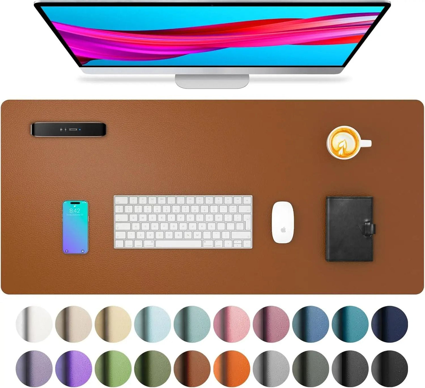 Large Waterproof PU Leather Desk Mat 7