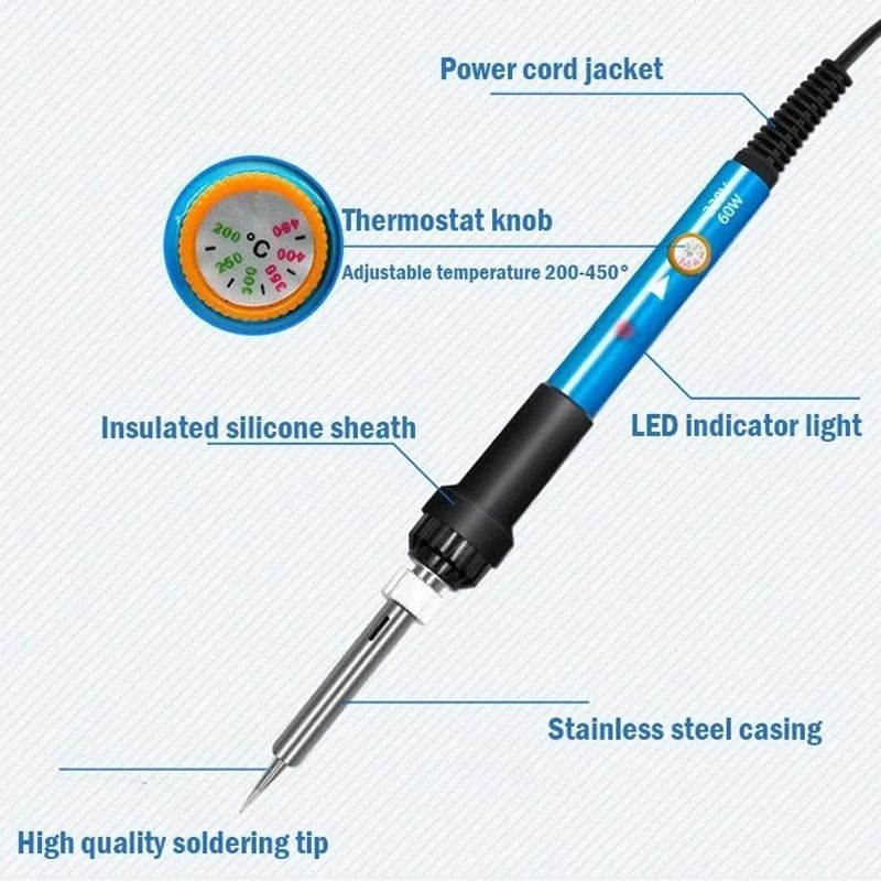 Adjustable Temperature Soldering Iron Kit With Accessories 4