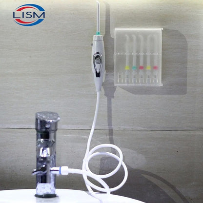 Faucet Oral Irrigator  Water Jet Dental Flosser Tooth Cleaner With 6 Nozzle Tips For Deep Cleaning  1