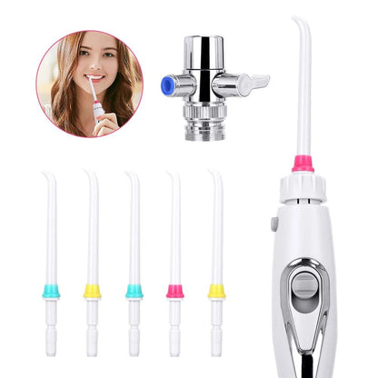 Faucet Oral Irrigator  Water Jet Dental Flosser Tooth Cleaner With 6 Nozzle Tips For Deep Cleaning  2