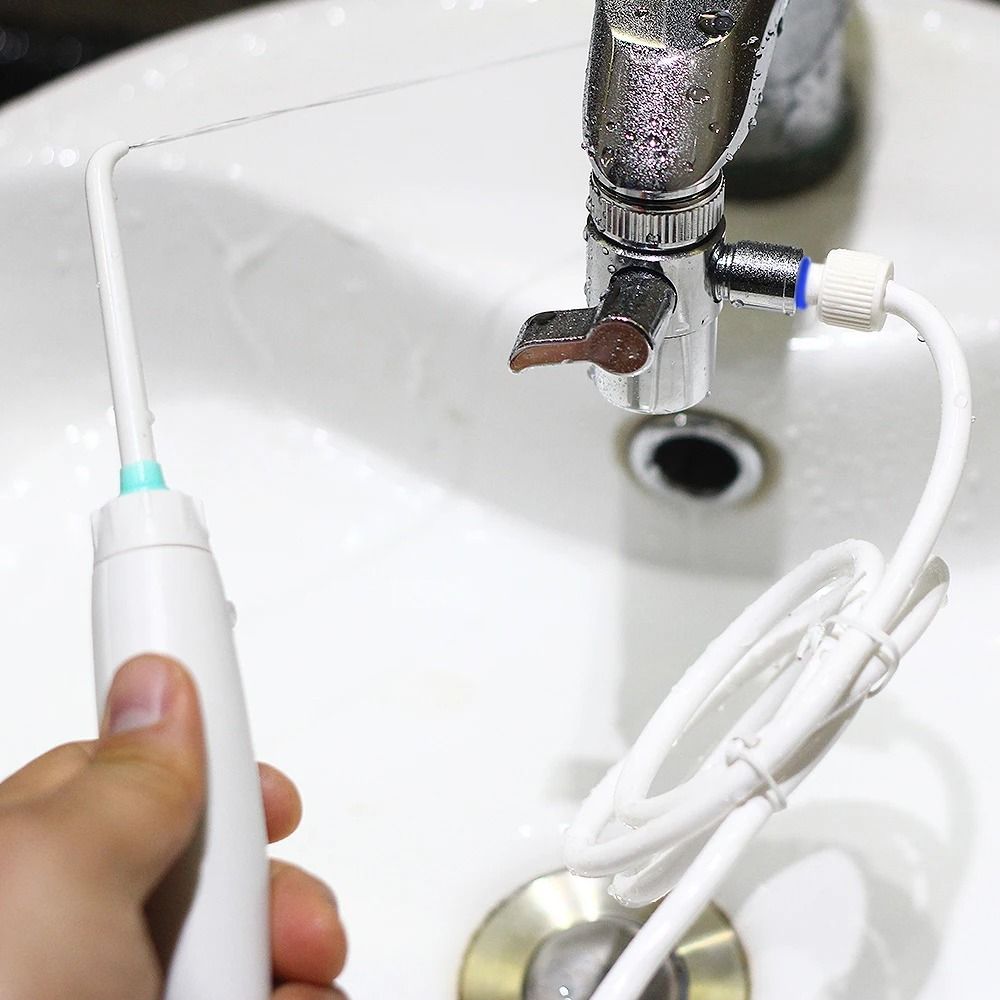 Faucet Oral Irrigator  Water Jet Dental Flosser Tooth Cleaner With 6 Nozzle Tips For Deep Cleaning  3