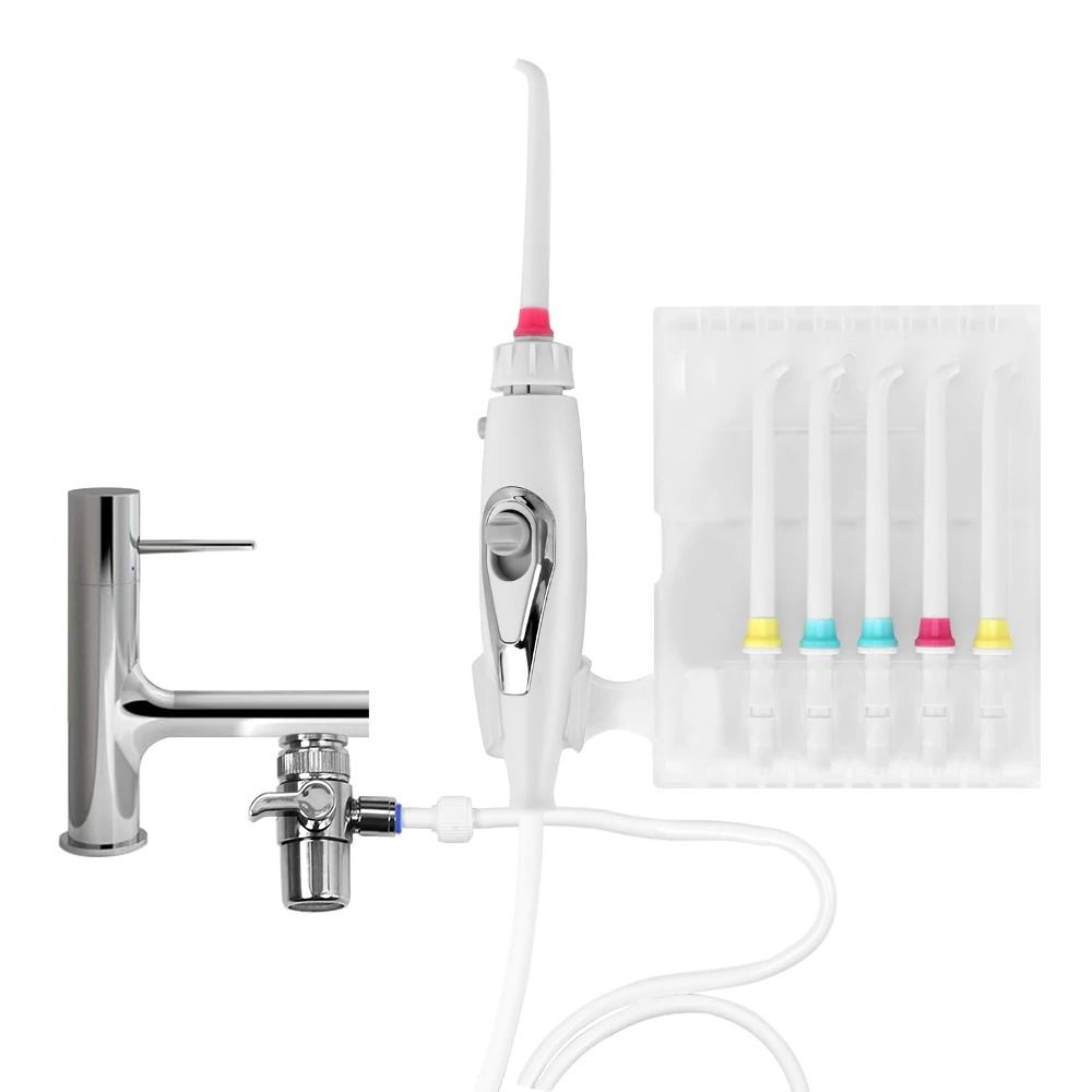 Faucet Oral Irrigator  Water Jet Dental Flosser Tooth Cleaner With 6 Nozzle Tips For Deep Cleaning  7