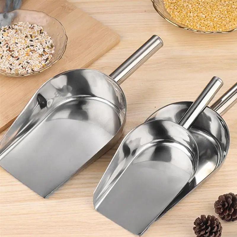 Stainless Steel Dry Goods Scoop Set 2 Piece Candy Flour Nut Bar Utility Shovels