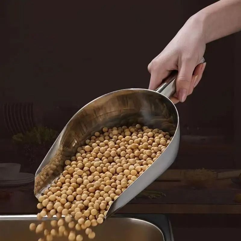 Stainless Steel Dry Goods Scoop Set 2 Piece Candy Flour Nut Bar Utility Shovels 1