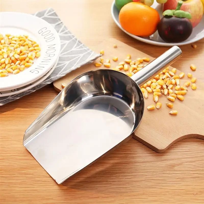 Stainless Steel Dry Goods Scoop Set 2 Piece Candy Flour Nut Bar Utility Shovels 2