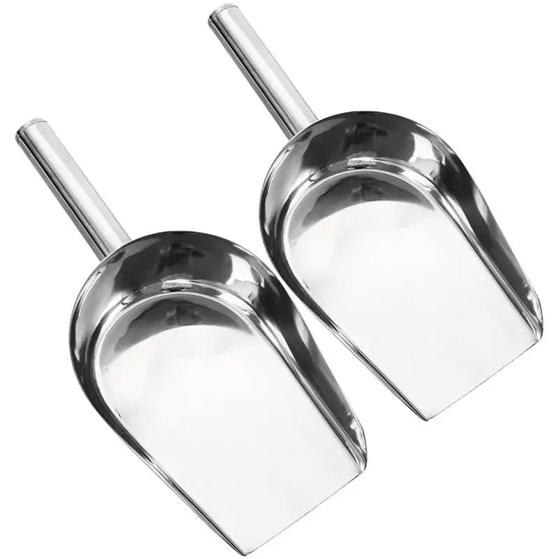 Stainless Steel Dry Goods Scoop Set 2 Piece Candy Flour Nut Bar Utility Shovels 3