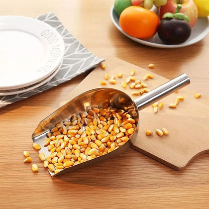 Stainless Steel Dry Goods Scoop Set 2 Piece Candy Flour Nut Bar Utility Shovels 4