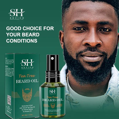 Mens Tea Tree Beard Growth Oil  FastActing Thickening Serum For Fuller Softer And Healthier Beards  4