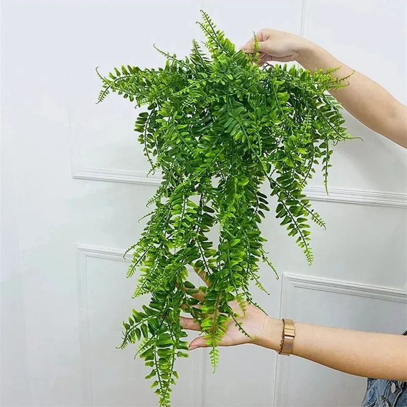2pcs 35Inch Persian Fern Hanging Vines  Lush Artificial Greenery For Home Wall Wedding And Party De 1