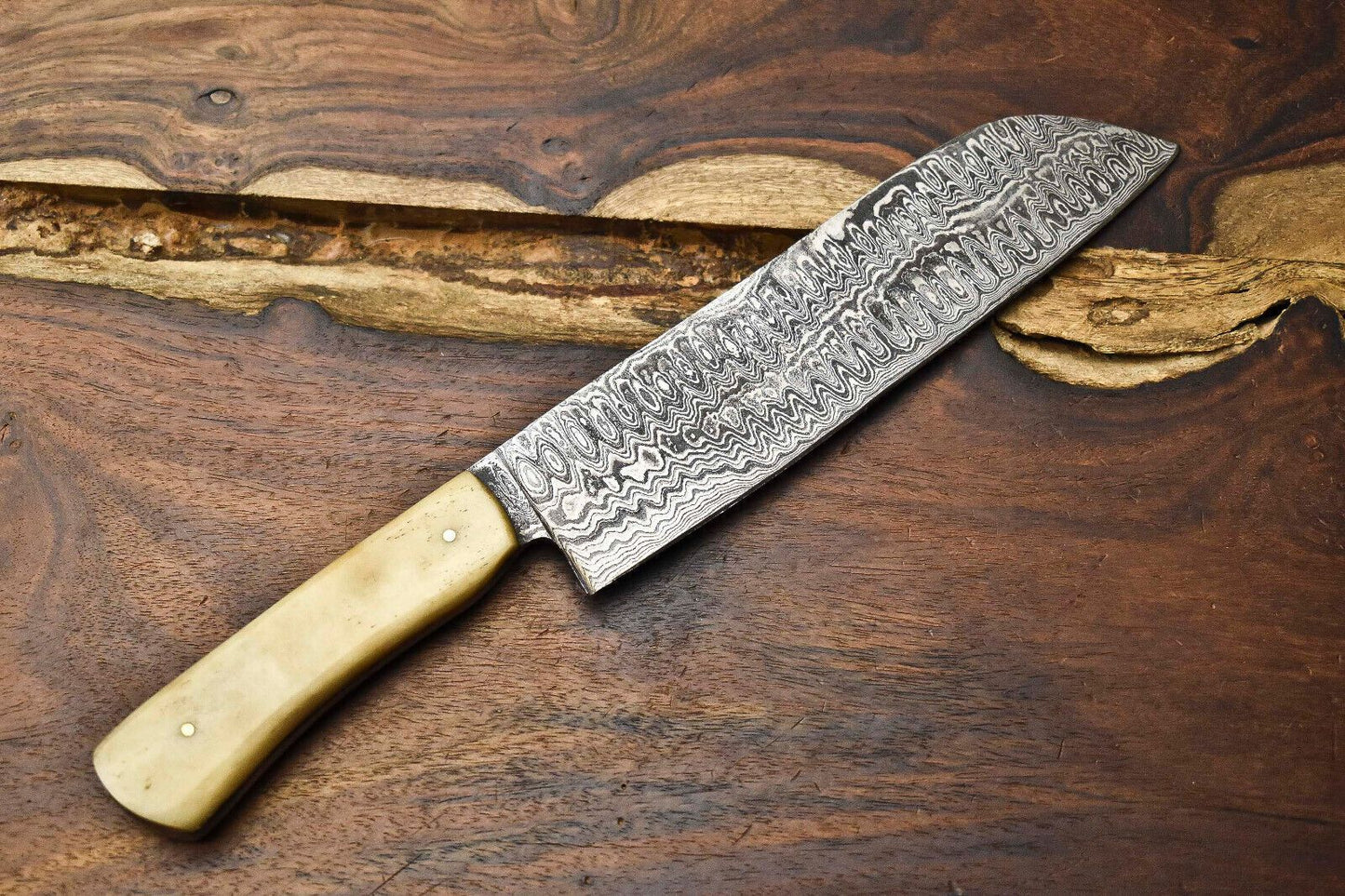 105 Handmade Damascus Steel Chef Knife  Full Tang Forged Kitchen Cooking Blade 3
