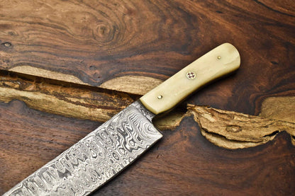105 Handmade Damascus Steel Chef Knife  Full Tang Forged Kitchen Cooking Blade 1