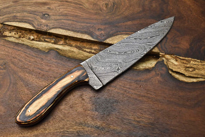 Custom 105 Damascus Steel Kitchen Knife  HandForged Full Tang Chef Knife 3