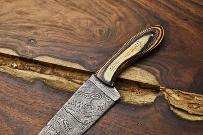 Custom 105 Damascus Steel Kitchen Knife  HandForged Full Tang Chef Knife 1