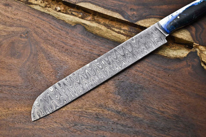 Custom 11 Damascus Steel Kitchen Knife  HandForged Full Tang Chef Knife 2