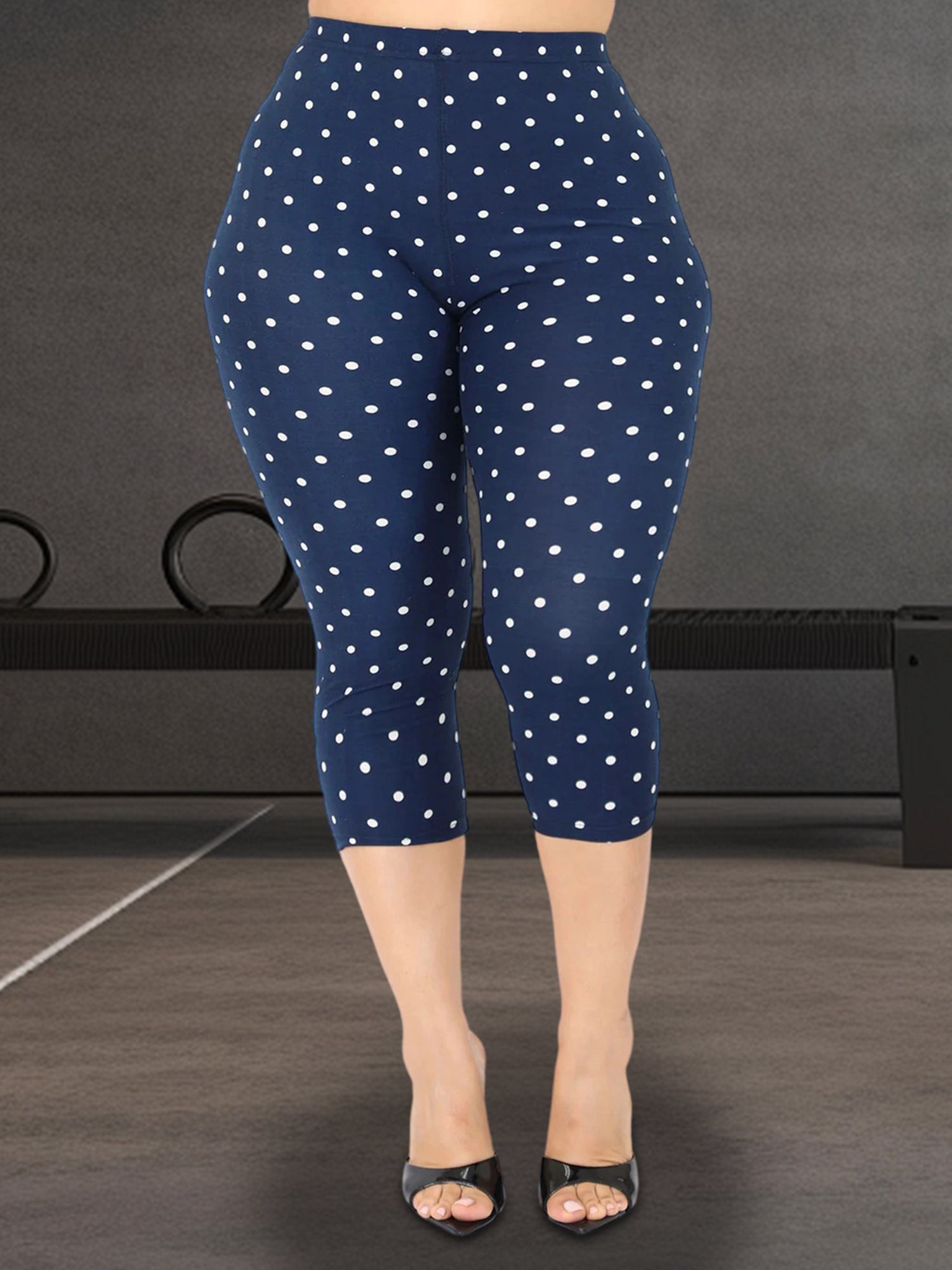 Women's Floral Print Capri Leggings, High Waist, Stretchy Cropped Pants, for Gym, Office, and Casual Wear